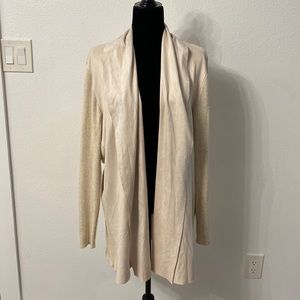 NWT Long Cream Lane Bryant Drape Open Sweater Shawl Cardigan Size 18/20